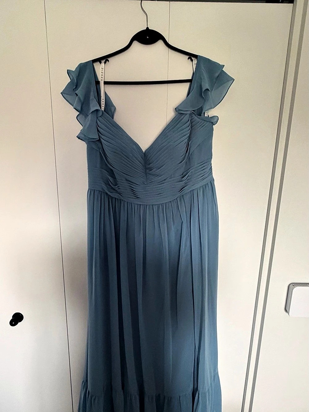 Azazie Anaya Dress in Steel Blue - Size A18 - Picture 3 of 5